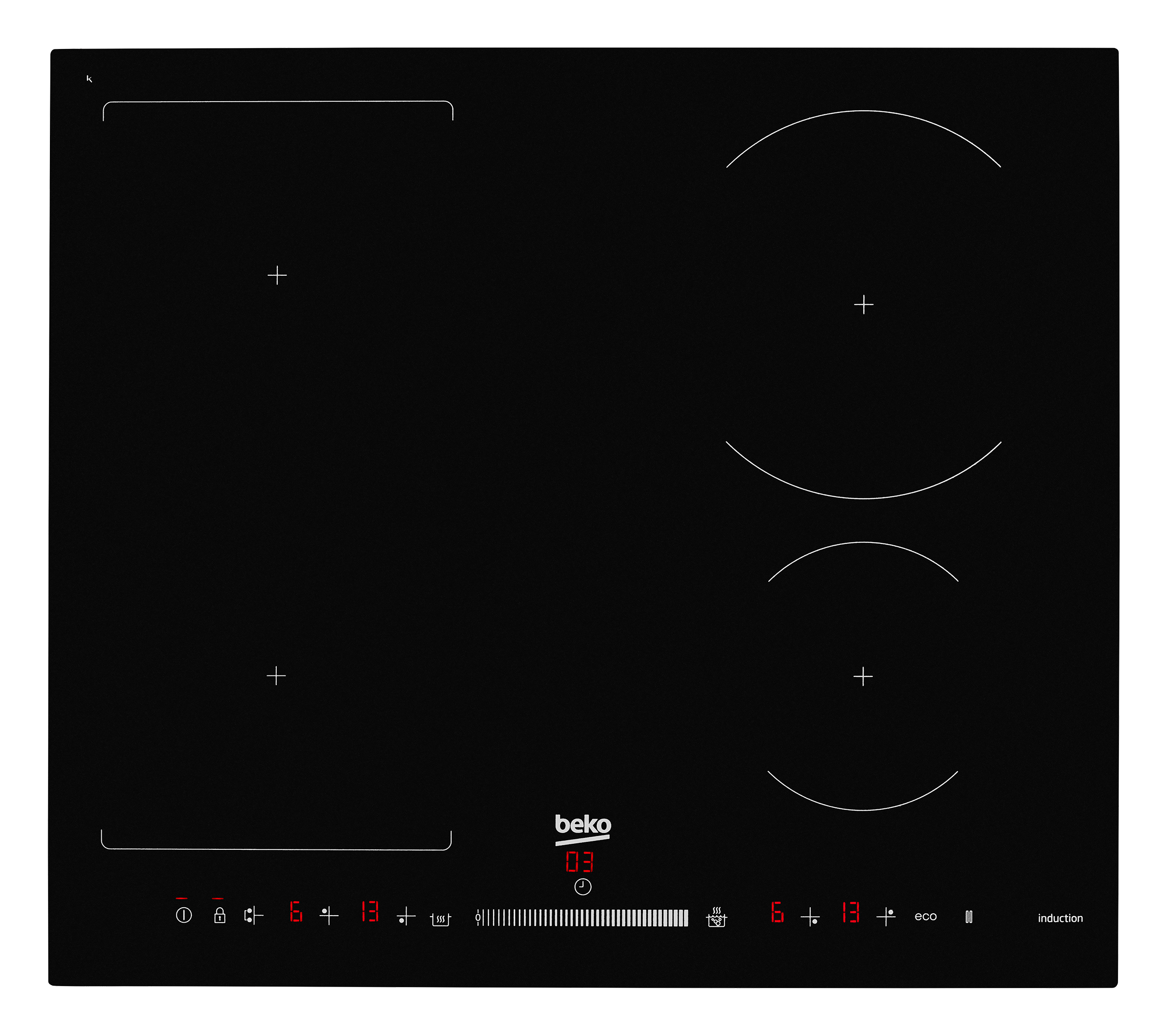 60cm IndyFlex Induction Hob with Touch Slide Control HII64500FHT Beko